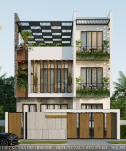 nhà hiện đại 2 tầng 1 tum