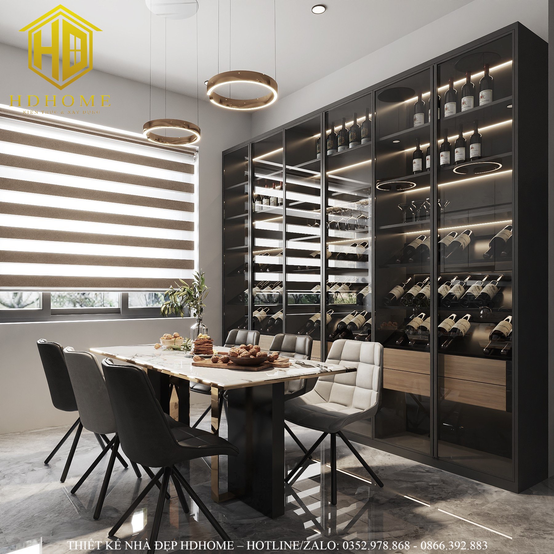 Thiết kế nội thất tone Trắng - Đen sang trọng