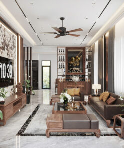 Thiết Kế Nội Thất Gỗ Tự Nhiên Kết Hợp Gỗ Công Nghiệp
