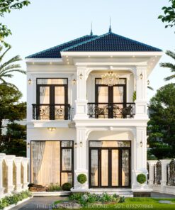 Thiết kế nhà mái Nhật 2 tầng tân cổ điển