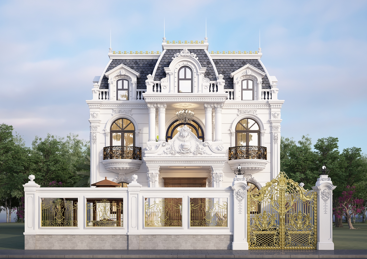 BIỆT THỰ 3 TẦNG MÁI MANSARD