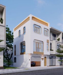 Thiết Kế Nhà Hiện Đại 3 Tầng Cửa Cong Kiểu Mới