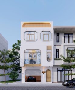 Thiết Kế Nhà Hiện Đại 3 Tầng Cửa Cong Kiểu Mới