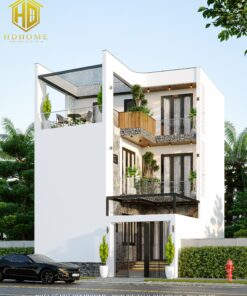 Nhà hiện đại 3 tầng mái bằng